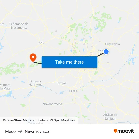 Meco to Navarrevisca map