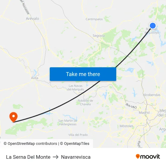 La Serna Del Monte to Navarrevisca map