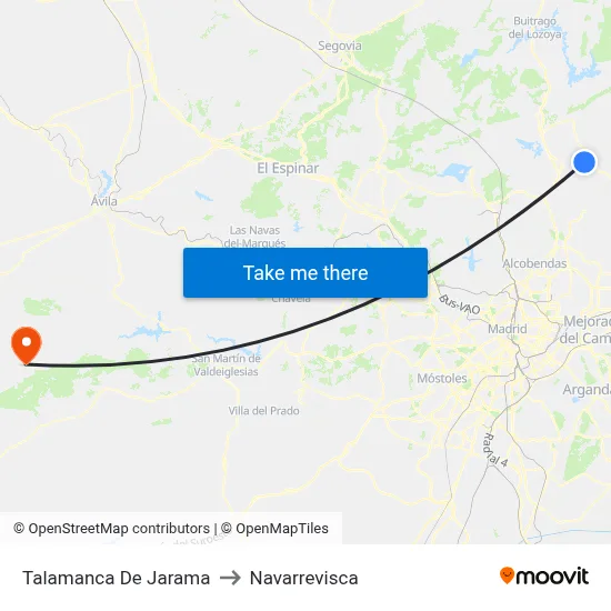 Talamanca De Jarama to Navarrevisca map
