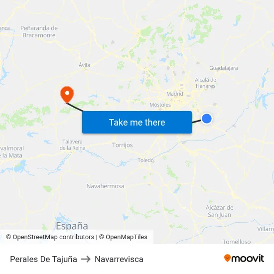 Perales De Tajuña to Navarrevisca map