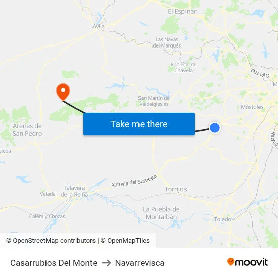 Casarrubios Del Monte to Navarrevisca map