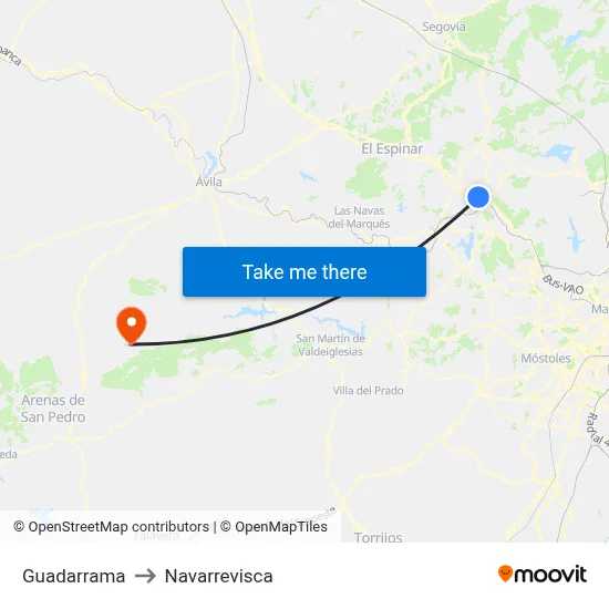 Guadarrama to Navarrevisca map