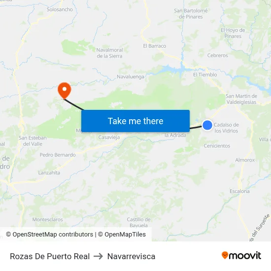 Rozas De Puerto Real to Navarrevisca map