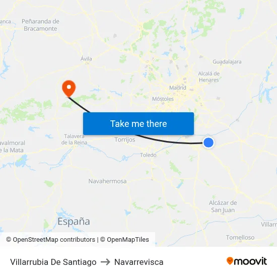 Villarrubia De Santiago to Navarrevisca map