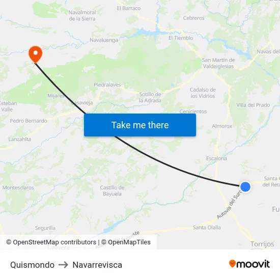 Quismondo to Navarrevisca map