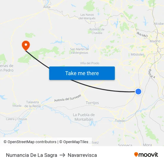 Numancia De La Sagra to Navarrevisca map