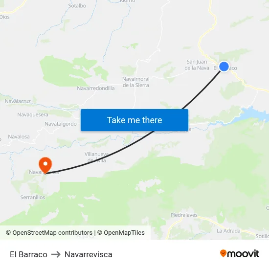 El Barraco to Navarrevisca map