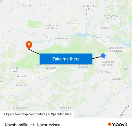 Navahondilla to Navarrevisca map