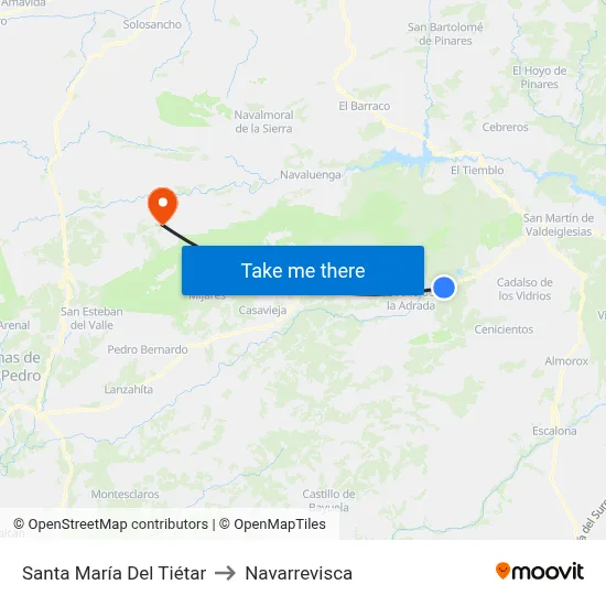 Santa María Del Tiétar to Navarrevisca map