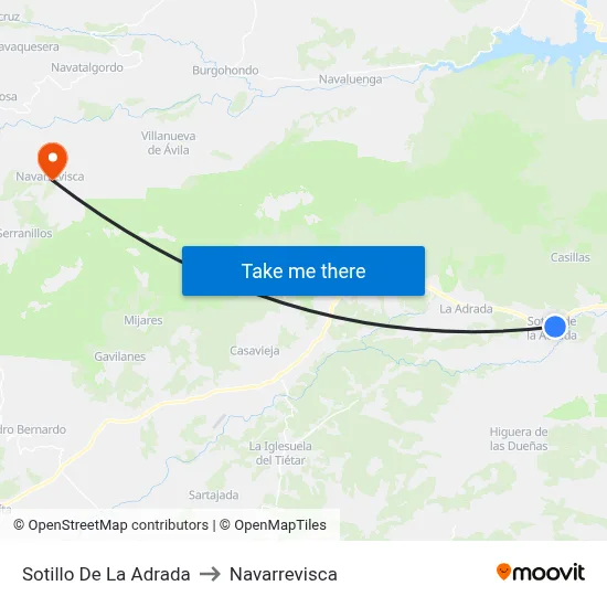 Sotillo De La Adrada to Navarrevisca map
