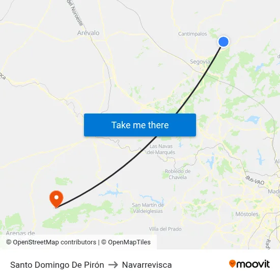 Santo Domingo De Pirón to Navarrevisca map
