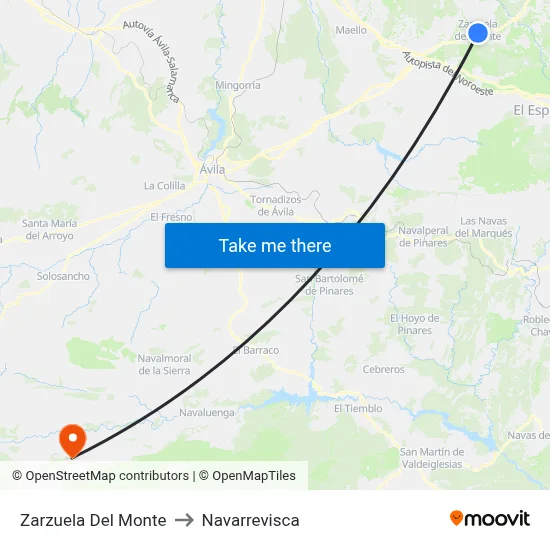 Zarzuela Del Monte to Navarrevisca map