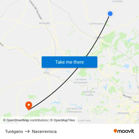 Turégano to Navarrevisca map