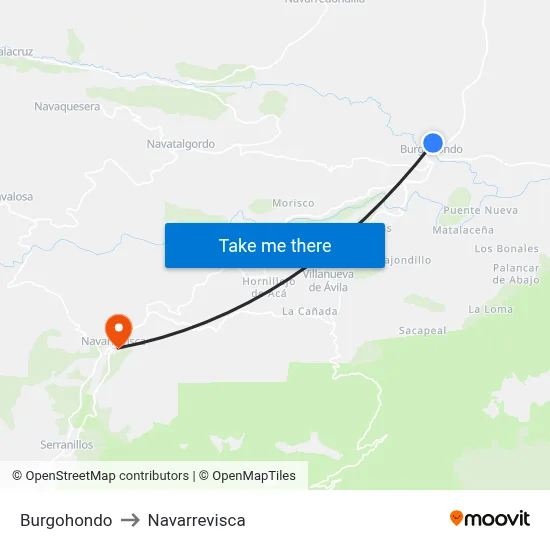 Burgohondo to Navarrevisca map