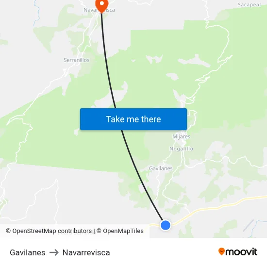 Gavilanes to Navarrevisca map