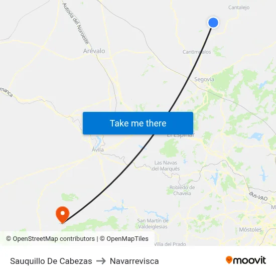 Sauquillo De Cabezas to Navarrevisca map