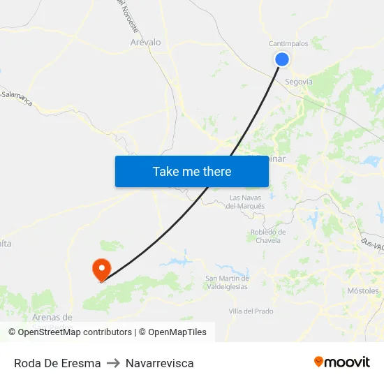 Roda De Eresma to Navarrevisca map