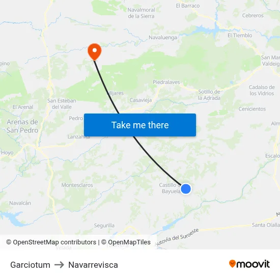 Garciotum to Navarrevisca map