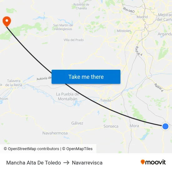 Mancha Alta De Toledo to Navarrevisca map
