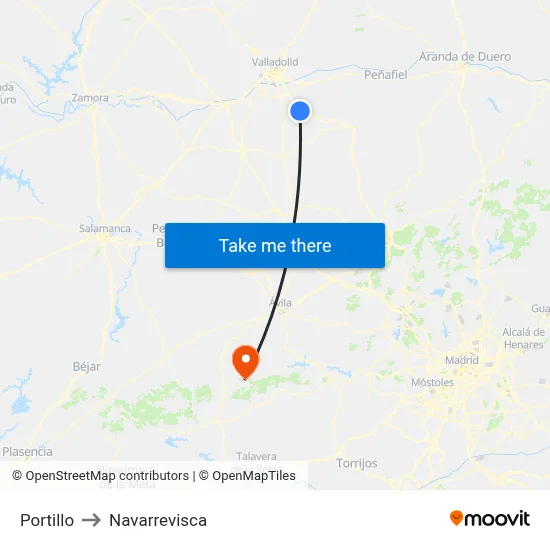 Portillo to Navarrevisca map