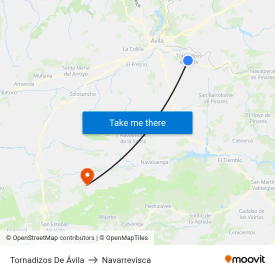 Tornadizos De Ávila to Navarrevisca map