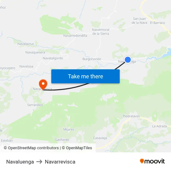 Navaluenga to Navarrevisca map