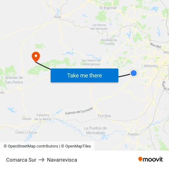 Comarca Sur to Navarrevisca map