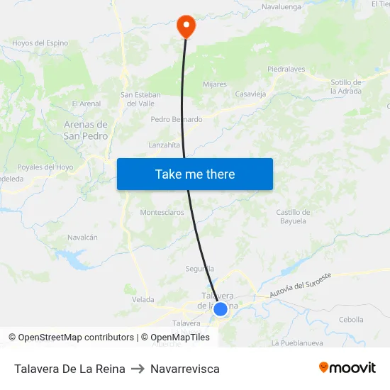Talavera De La Reina to Navarrevisca map