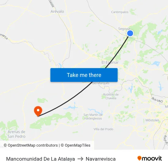 Mancomunidad De La Atalaya to Navarrevisca map
