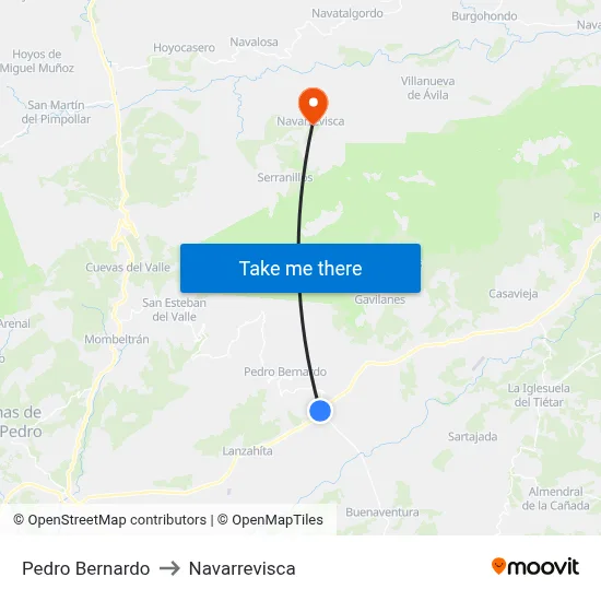 Pedro Bernardo to Navarrevisca map