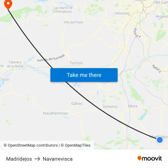 Madridejos to Navarrevisca map