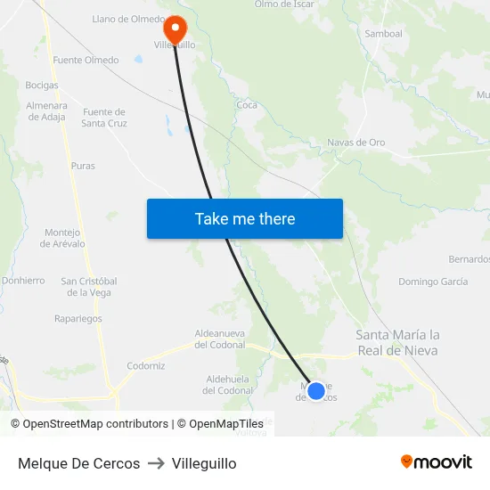 Melque De Cercos to Villeguillo map