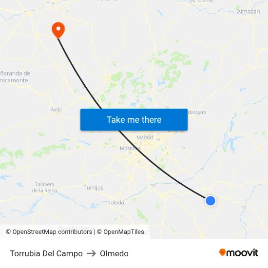 Torrubia Del Campo to Olmedo map