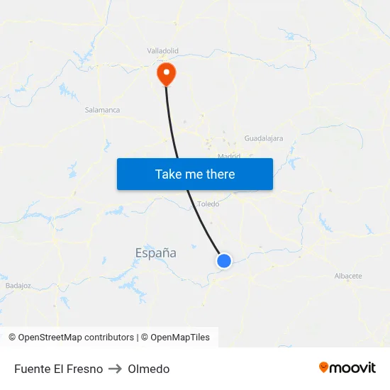 Fuente El Fresno to Olmedo map