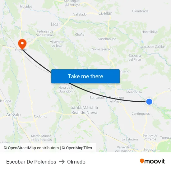 Escobar De Polendos to Olmedo map