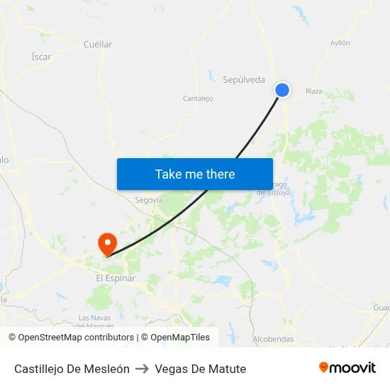 Castillejo De Mesleón to Vegas De Matute map