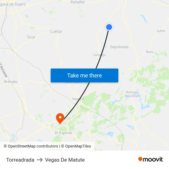 Torreadrada to Vegas De Matute map