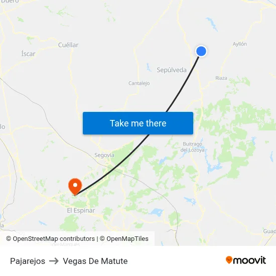 Pajarejos to Vegas De Matute map