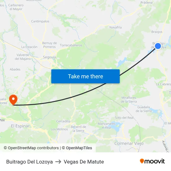 Buitrago Del Lozoya to Vegas De Matute map