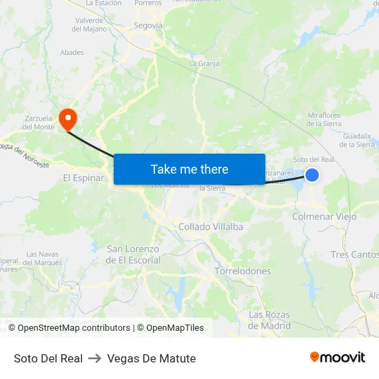 Soto Del Real to Vegas De Matute map