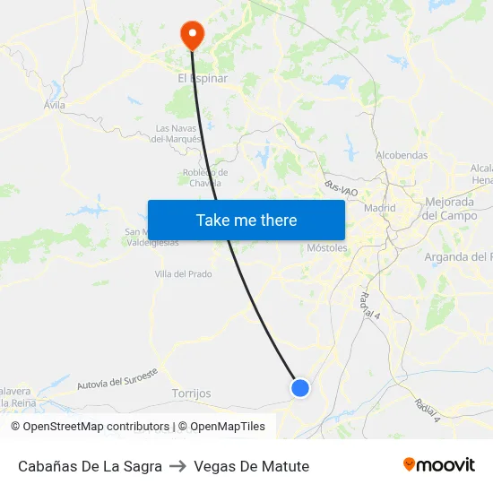 Cabañas De La Sagra to Vegas De Matute map