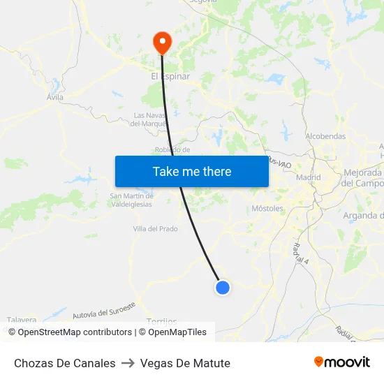 Chozas De Canales to Vegas De Matute map