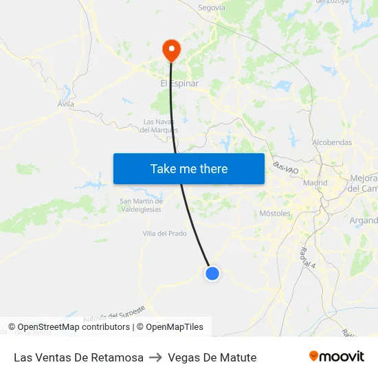 Las Ventas De Retamosa to Vegas De Matute map