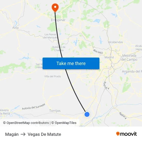 Magán to Vegas De Matute map