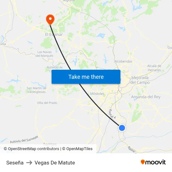 Seseña to Vegas De Matute map