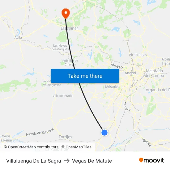 Villaluenga De La Sagra to Vegas De Matute map