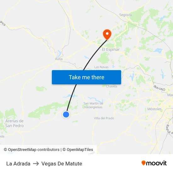 La Adrada to Vegas De Matute map