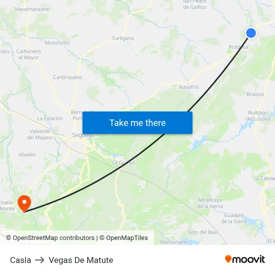 Casla to Vegas De Matute map