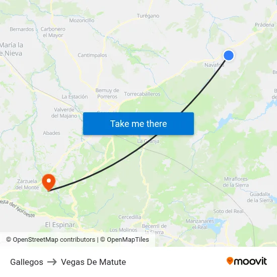 Gallegos to Vegas De Matute map