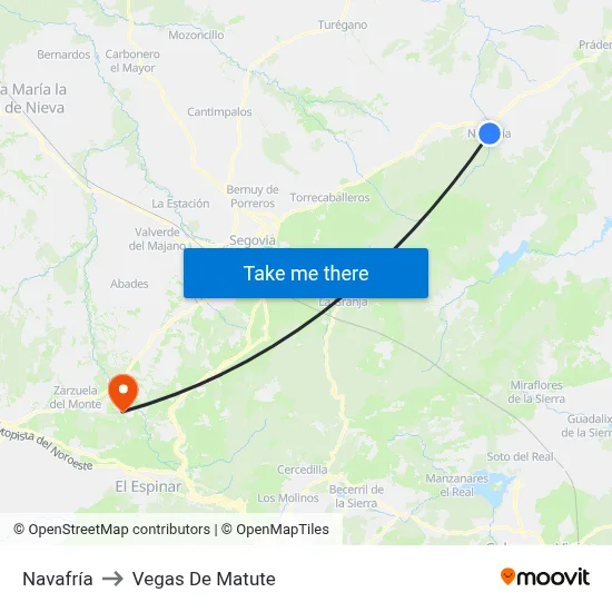 Navafría to Vegas De Matute map